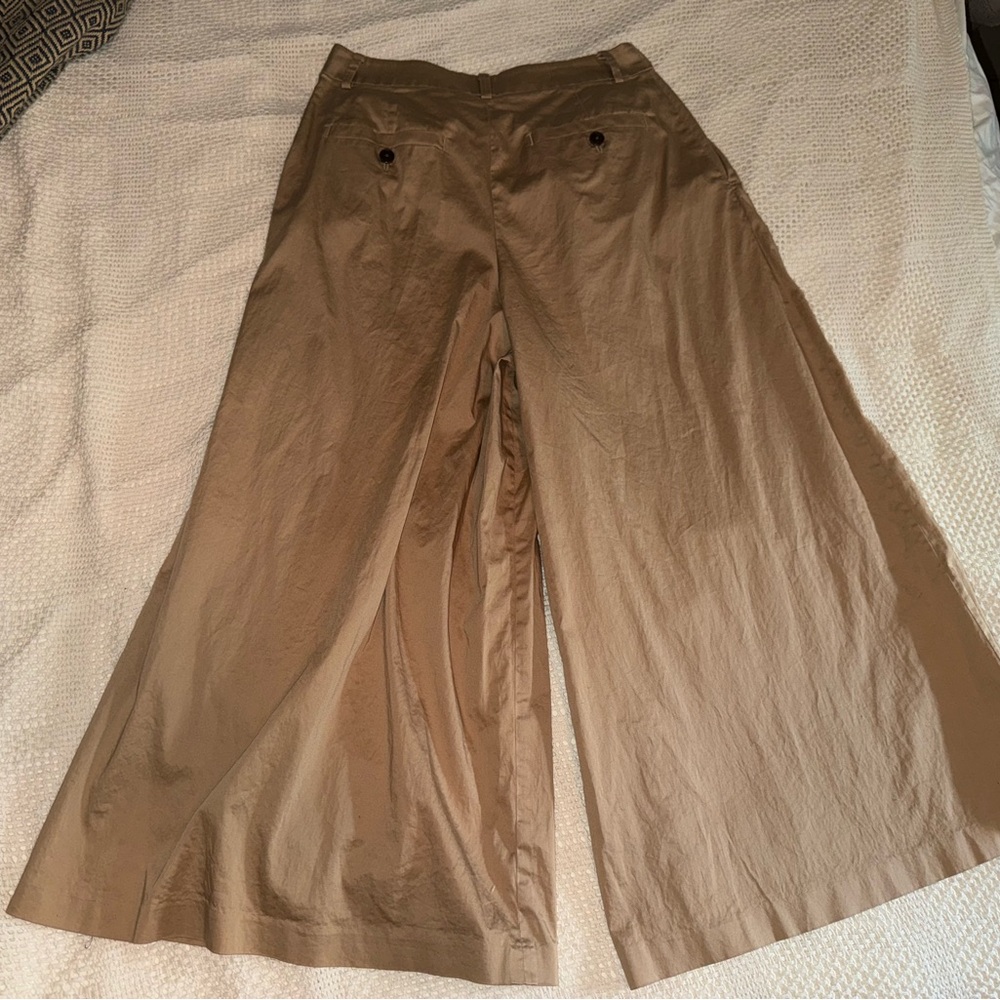 United Arrows Tokyo Wide-Leg Tan Pants - Picture 4 of 9